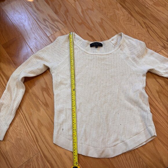 Rag & Bone M Cream Wool Cashmere Perforated Mesh Open Knit Pullover Sweater - Picture 6 of 8